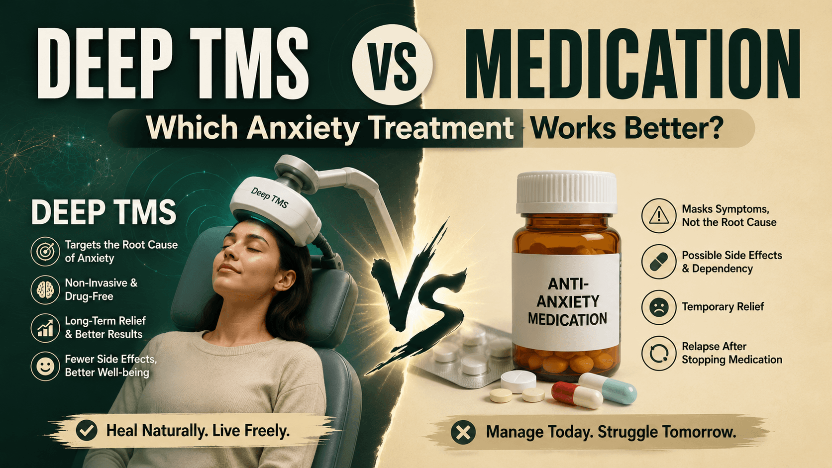 Deep TMS vs Medication: Which Anxiety Treatment Works Better?
