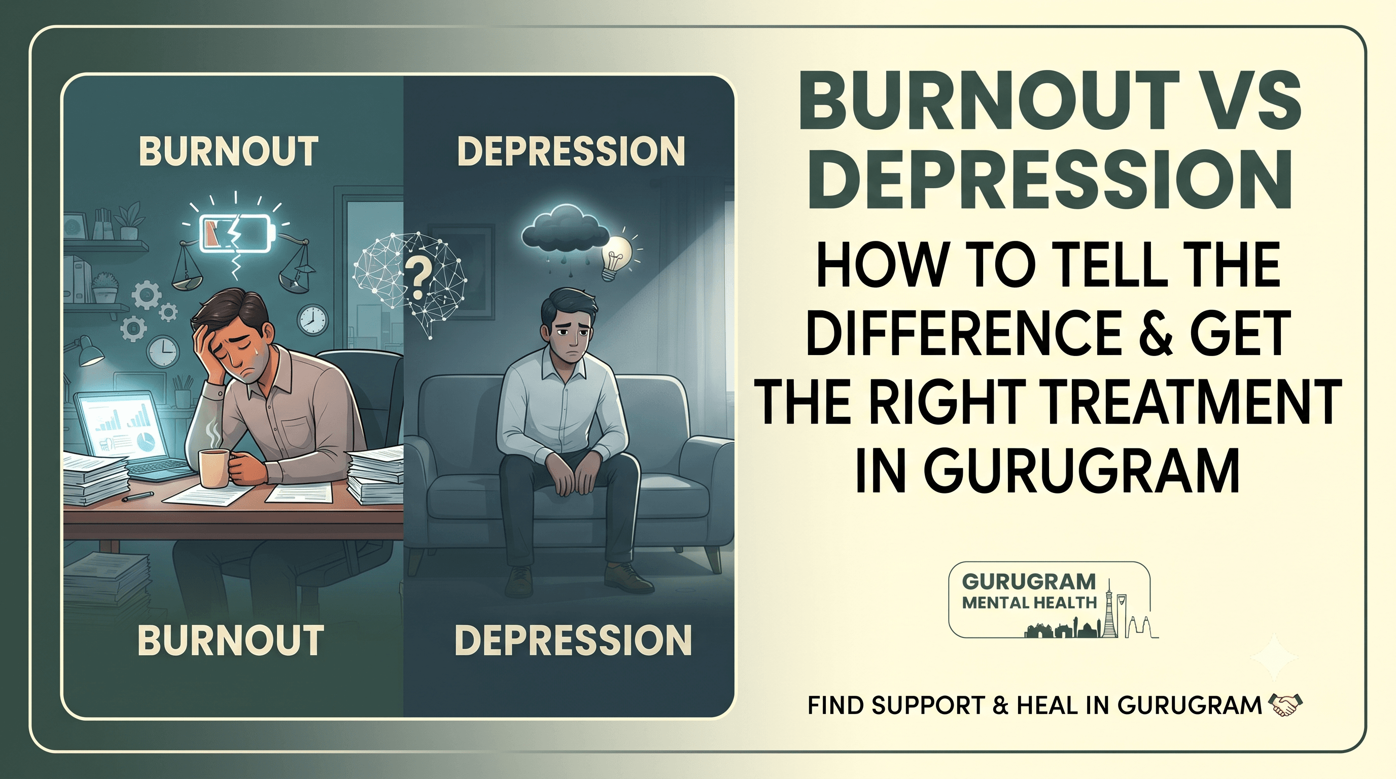 Burnout vs Depression: How to Tell the Difference & Get the Right Treatment in Gurugram