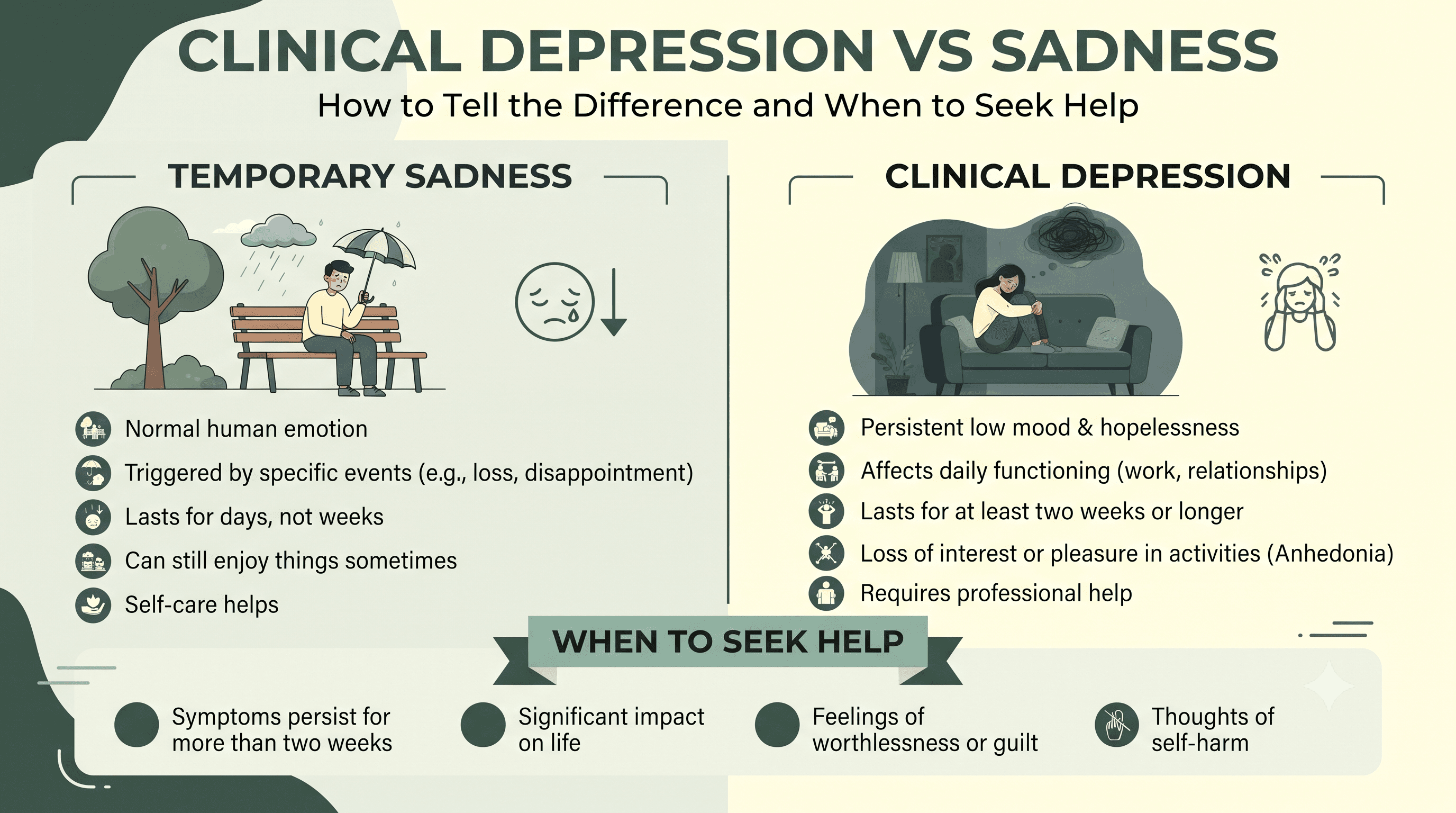 Clinical Depression vs Sadness: How to Tell the Difference and When to Seek Help