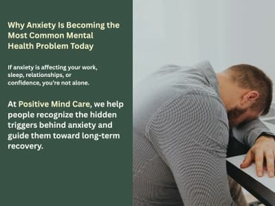 Why Anxiety Is Becoming the Most Common Mental Health Problem Today – Insights from Positive Mind Care