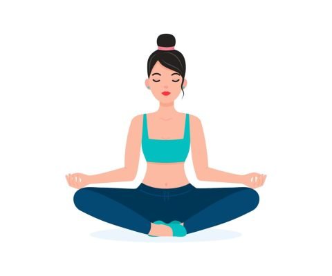 young-woman-doing-yoga-meditating-illustration-vector